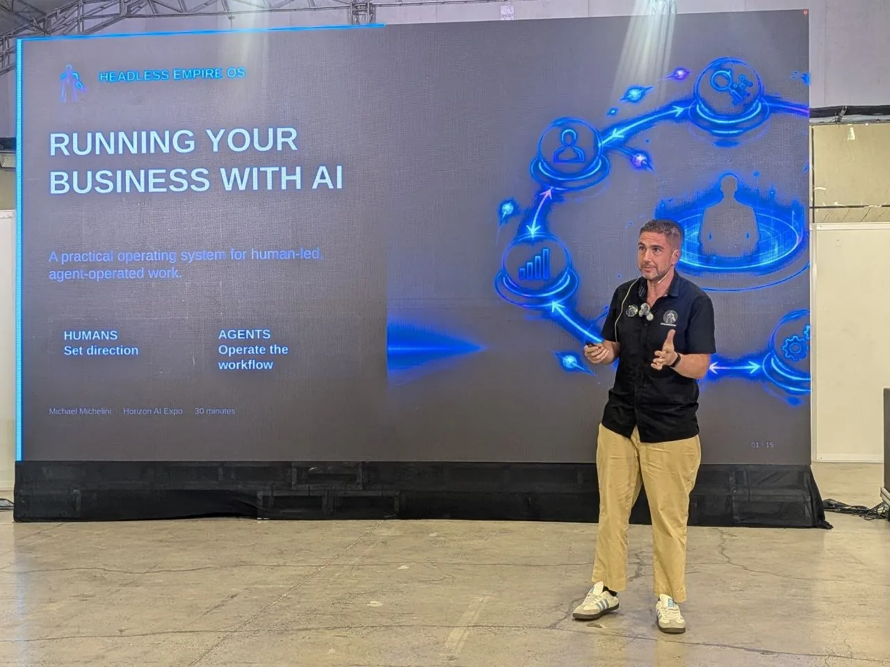 Mike Michelini presenting Running Your Business With AI at HorizonAI Expo 2026